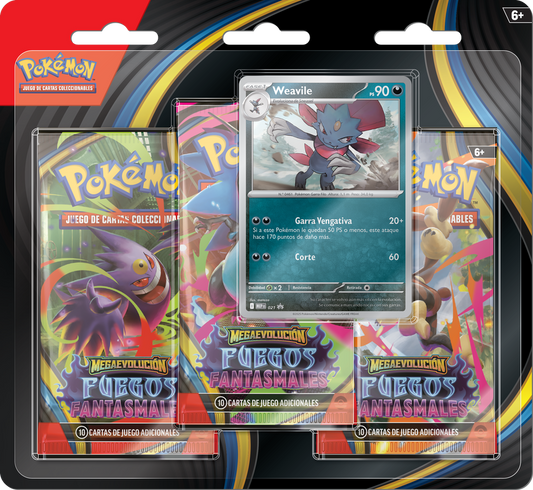 [PKM] Blister 3 sobres + Promo Fuegos Fantasmales Castellano