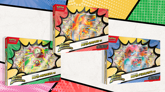 [PKM] Pokemon Heroes Ascendentes Mega Feraligatr Meganium Emboar ex Collection (Castellano)