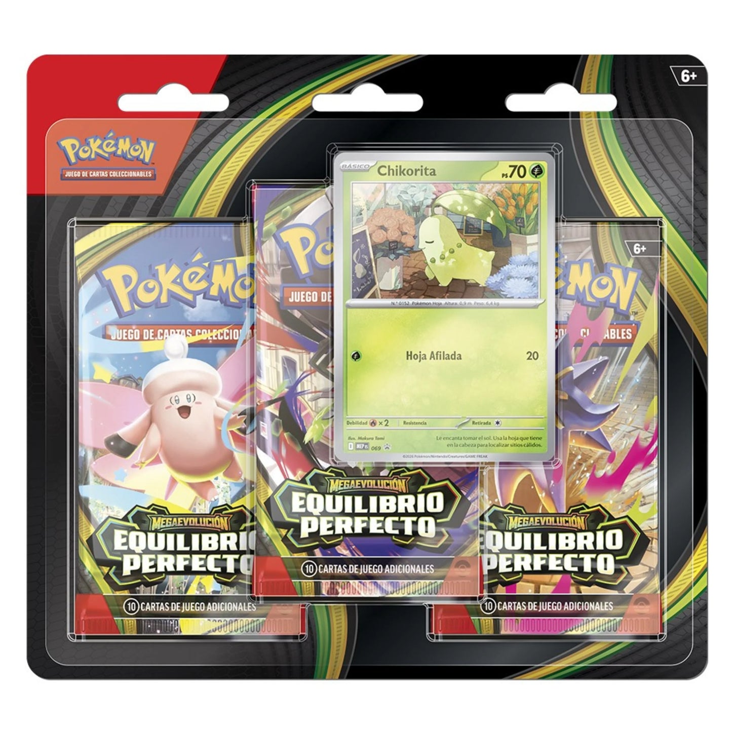 [PKM] Blister 3 sobres + Promo Chikorita Equilibrio perfecto (Castellano)